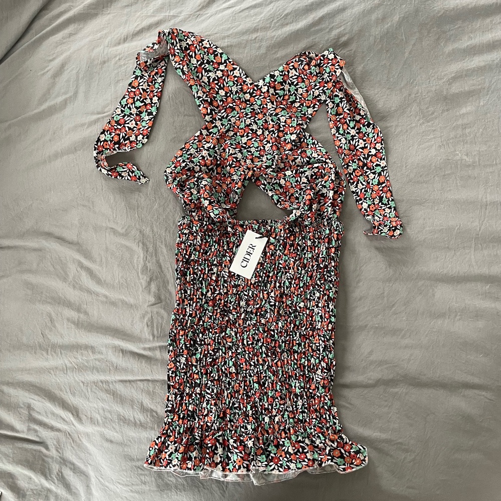 NWT Cider Cross Halter Sun Dress